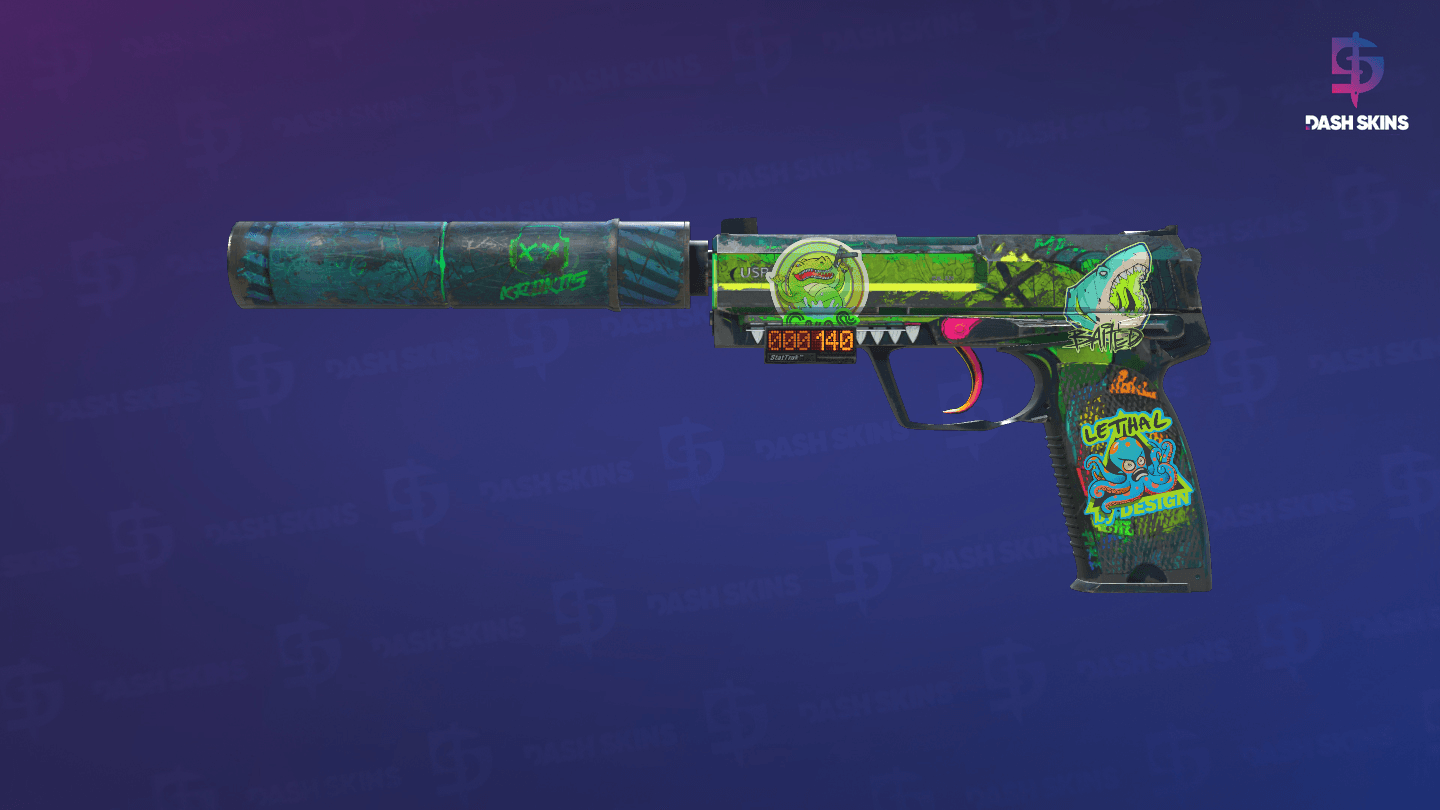 StatTrak™ USP-S | Monster Mashup (Well-Worn) Screenshot Playside