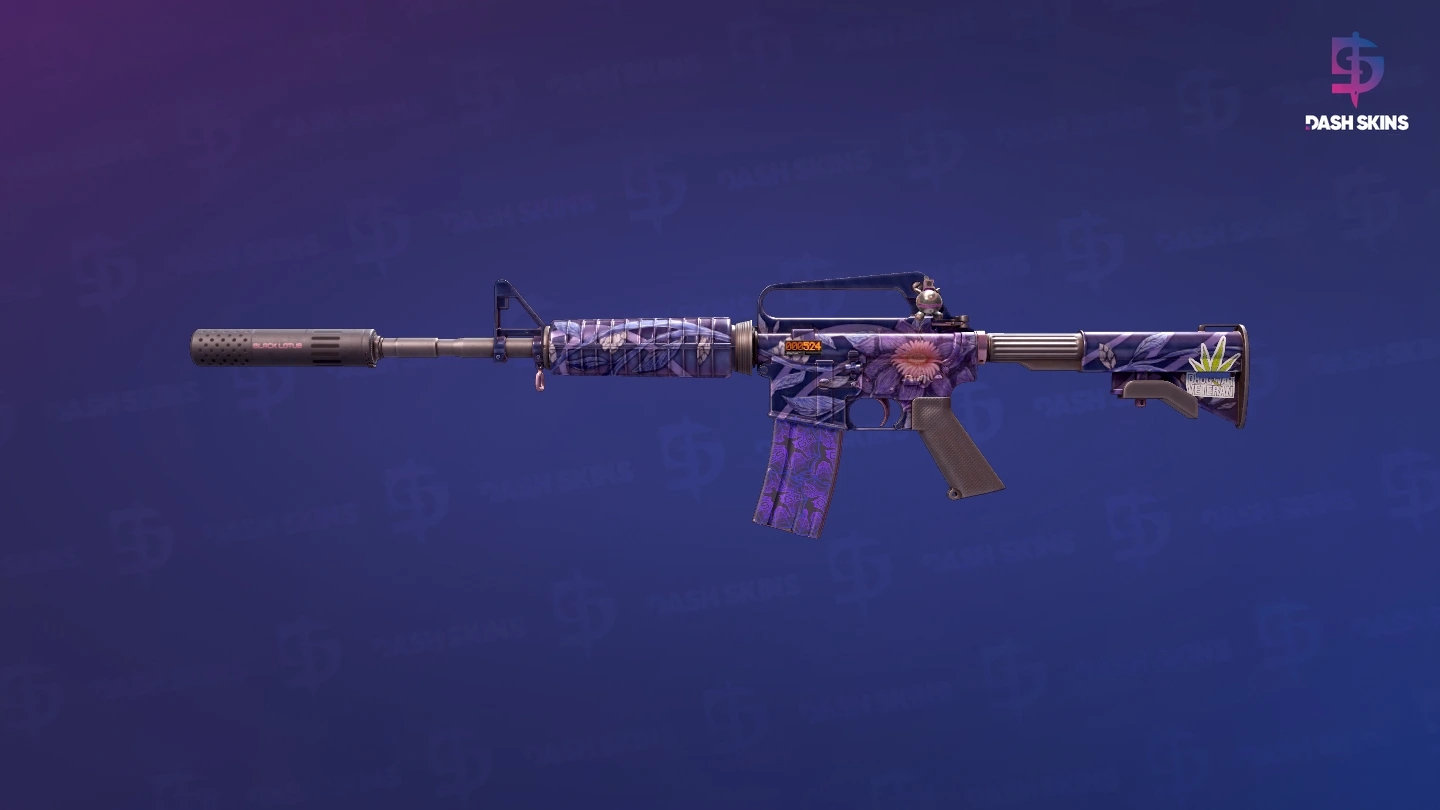 StatTrak™ M4A1-S | Black Lotus (Well-Worn) Screenshot Playside