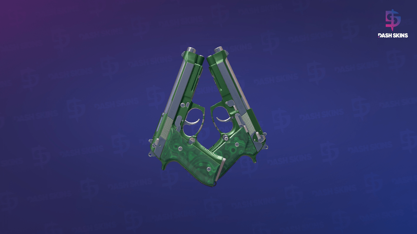 Dual Berettas | Polished Malachite (Factory New) Screenshot Playside