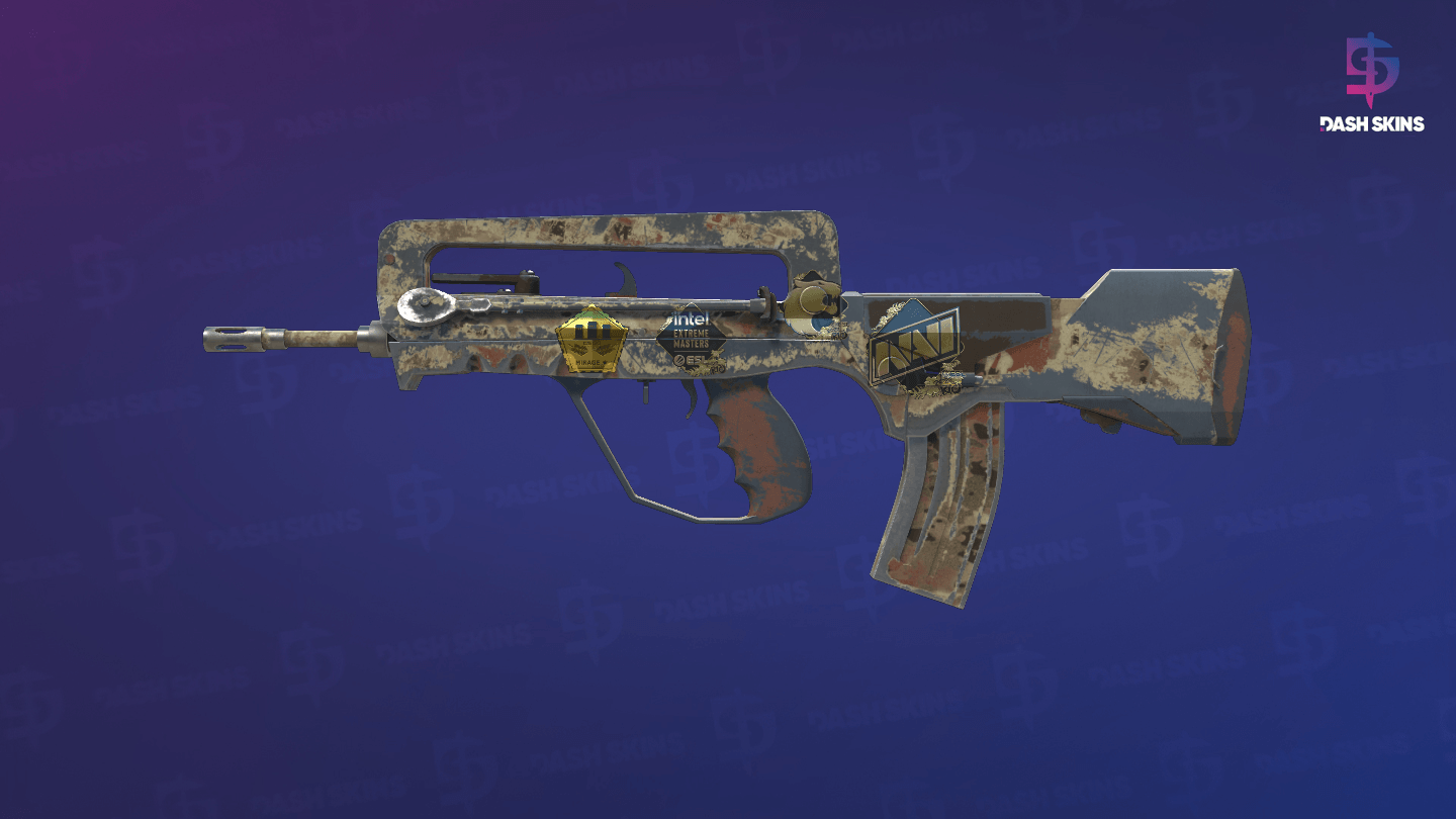 Souvenir FAMAS | CaliCamo (Battle-Scarred) Screenshot Playside