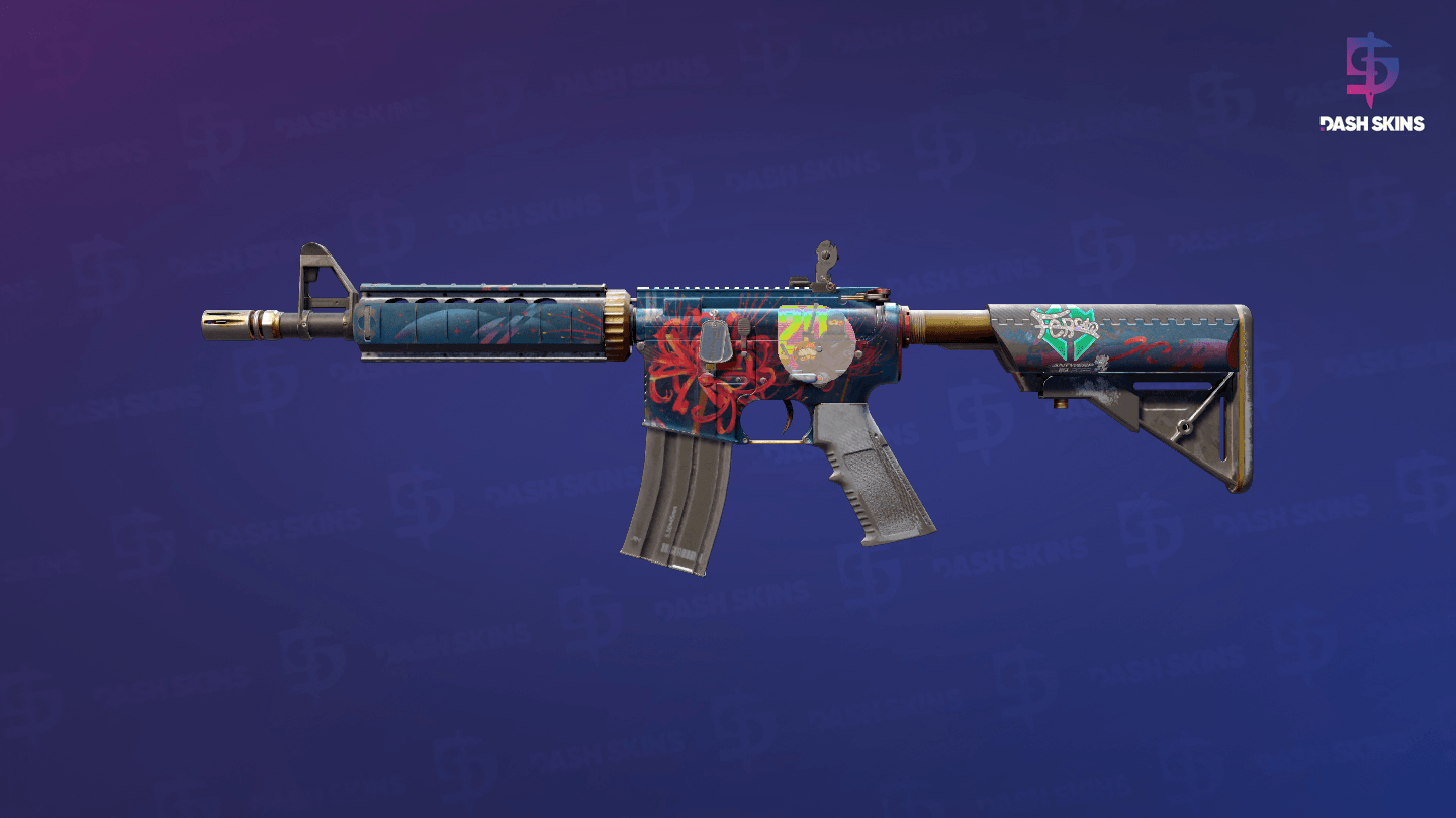 M4A4 | Spider Lily (Battle-Scarred) Screenshot Playside