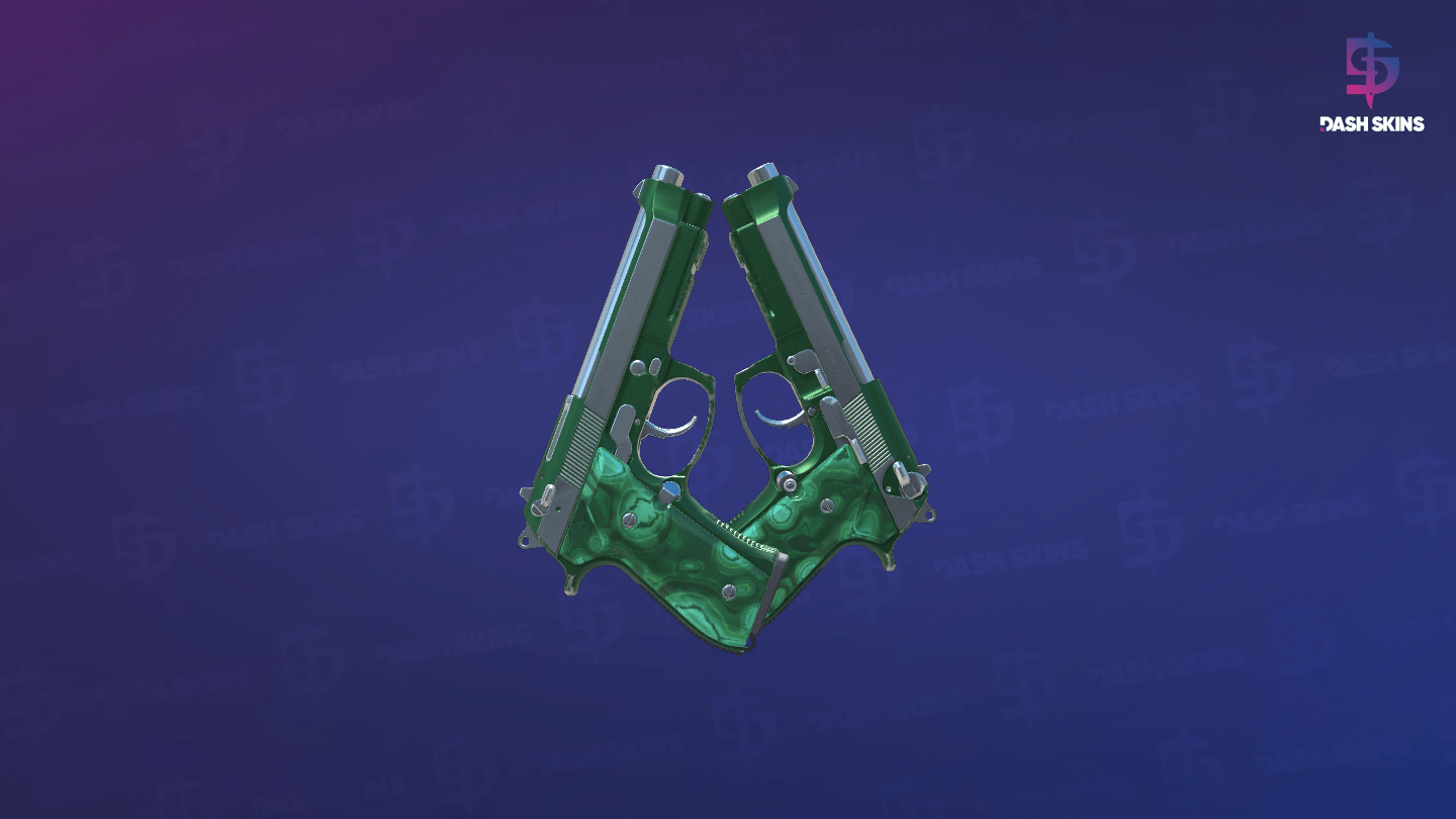 Dual Berettas | Polished Malachite (Minimal Wear) Screenshot Playside