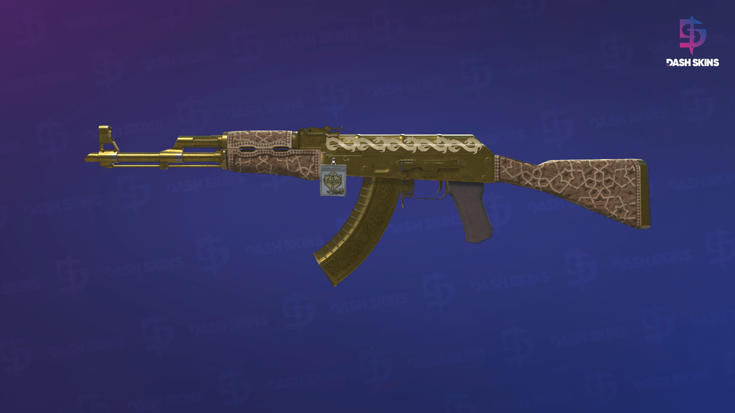 Souvenir AK-47 | Gold Arabesque (Battle-Scarred) Screenshot Playside