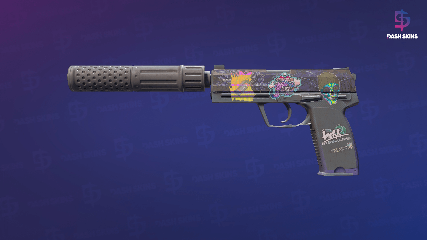 USP-S | Black Lotus (Battle-Scarred) Screenshot Playside