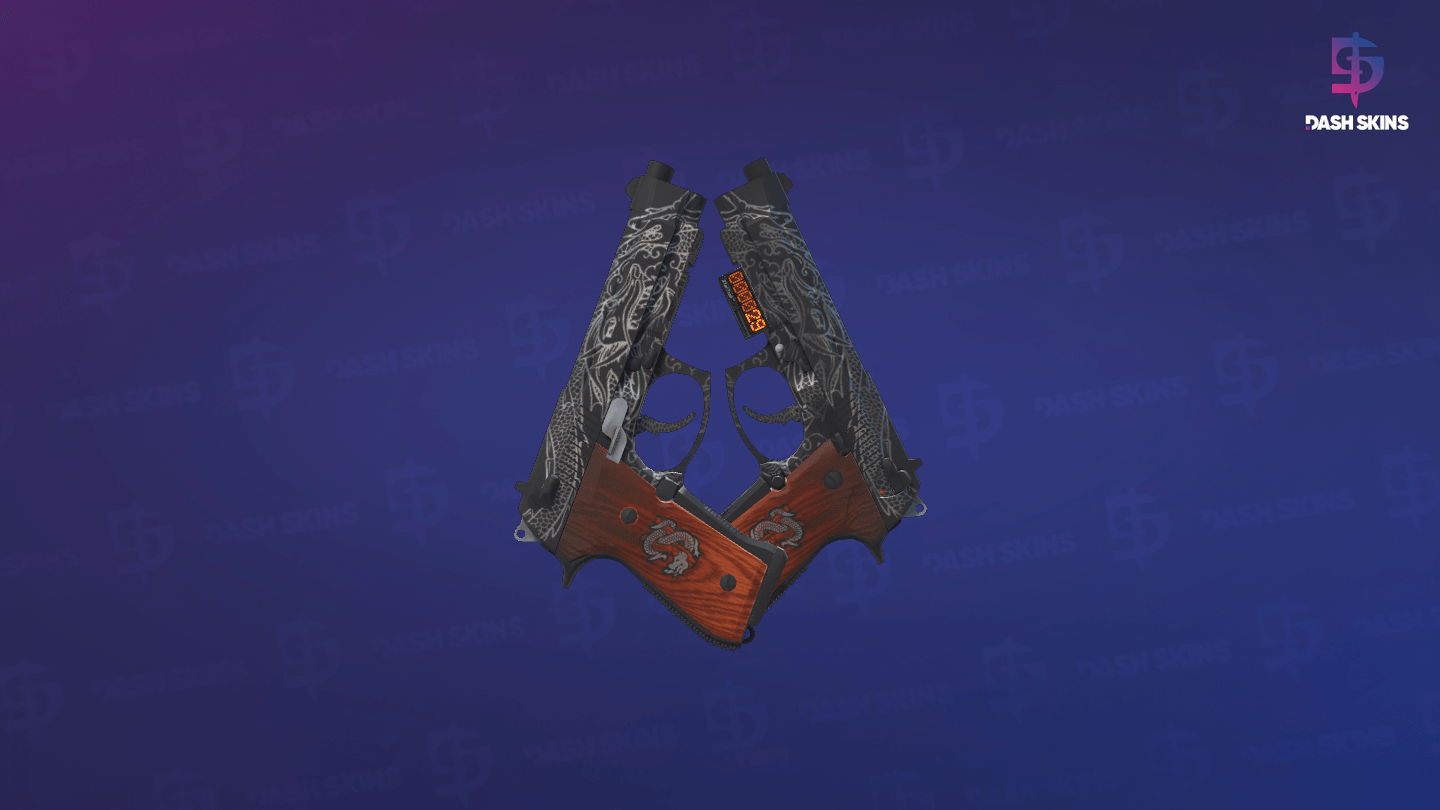 StatTrak™ Dual Berettas | Dualing Dragons (Minimal Wear) Screenshot Playside