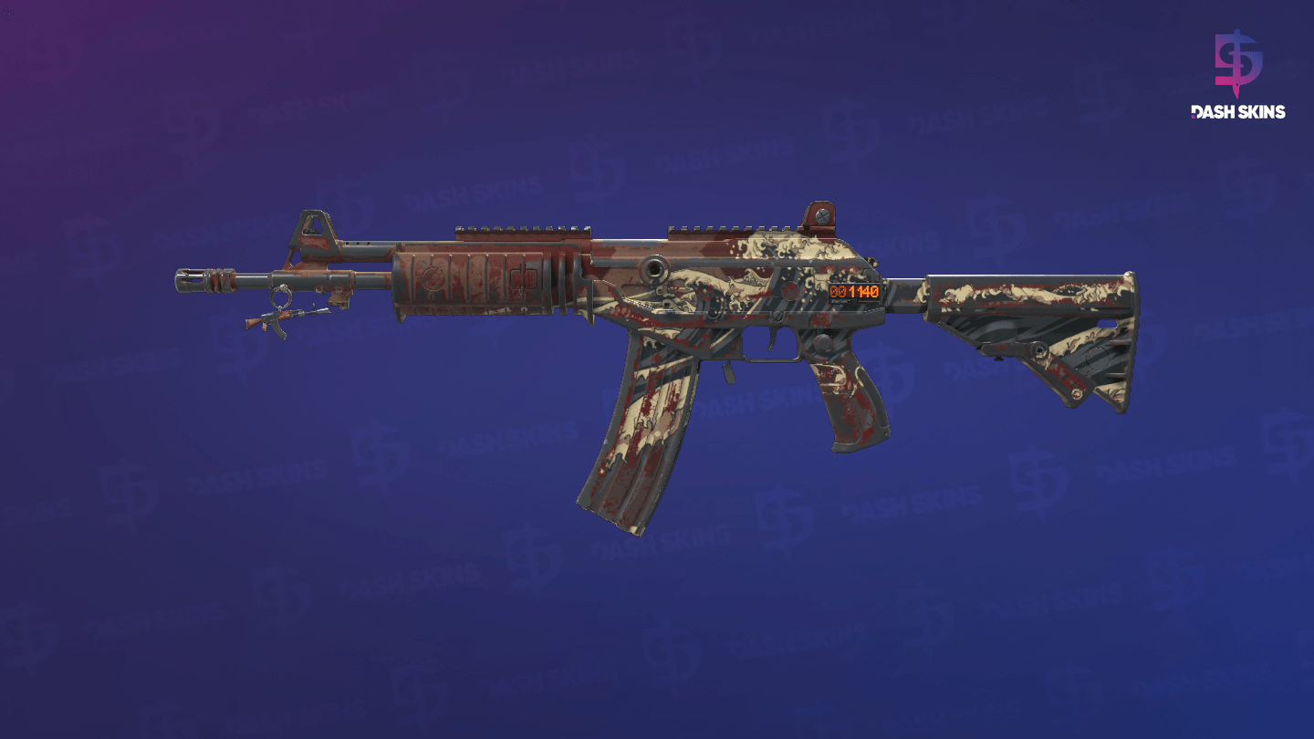 StatTrak™ Galil AR | Crimson Tsunami (Well-Worn) Screenshot Playside