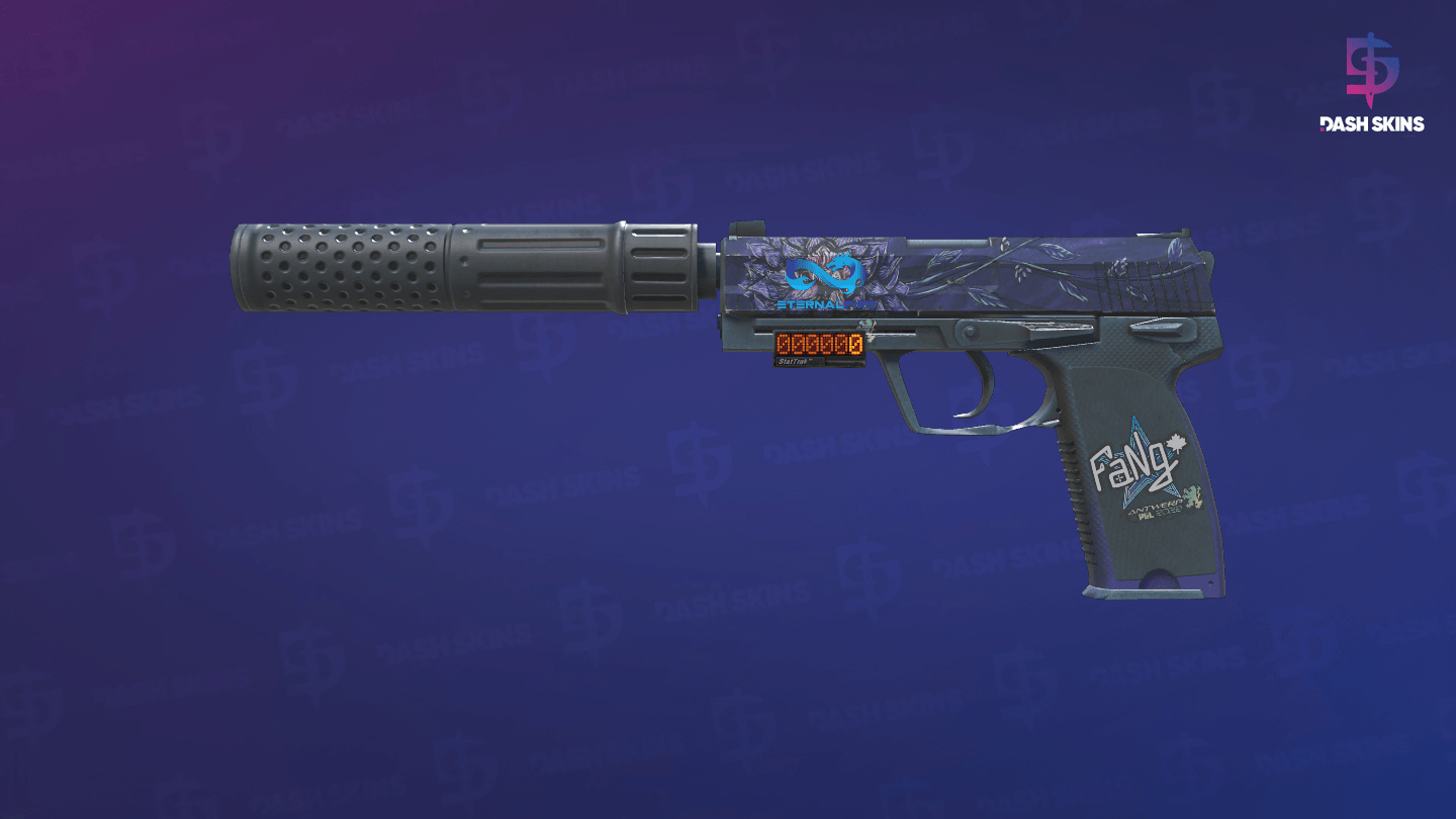 StatTrak™ USP-S | Black Lotus (Well-Worn) Screenshot Playside