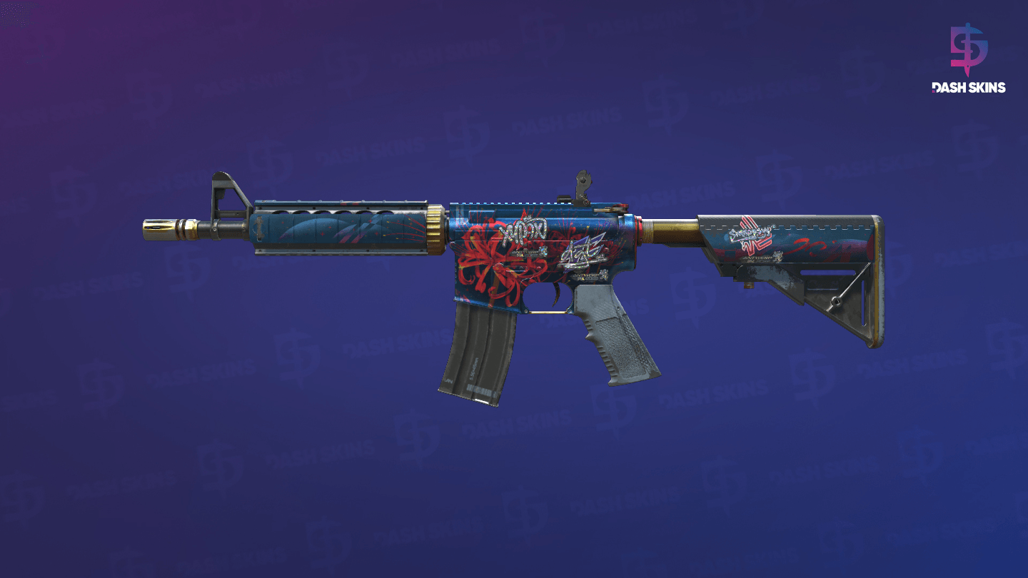 M4A4 | Spider Lily (Well-Worn) Screenshot Playside