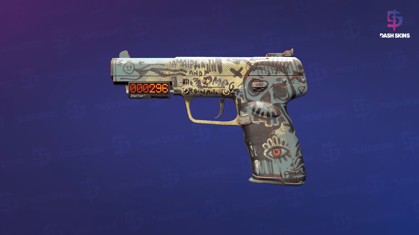 StatTrak™ Five-SeveN | Scrawl (Minimal Wear) Screenshot Playside