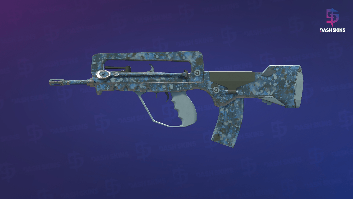 FAMAS | Cyanospatter (Minimal Wear) Screenshot Playside