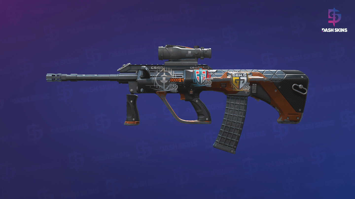 StatTrak™ AUG | Triqua (Well-Worn) Screenshot Playside