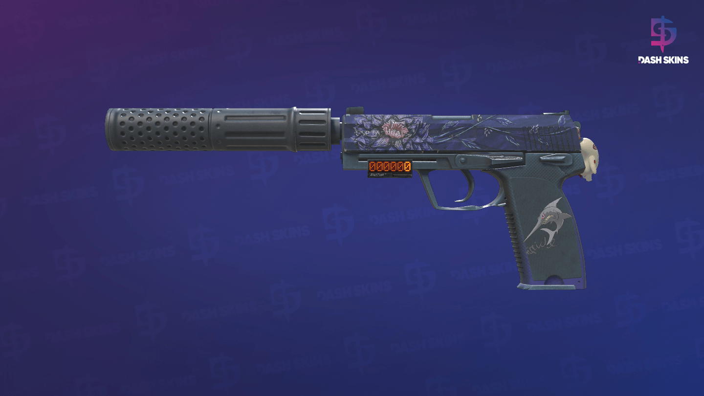 StatTrak™ USP-S | Black Lotus (Well-Worn) Screenshot Playside