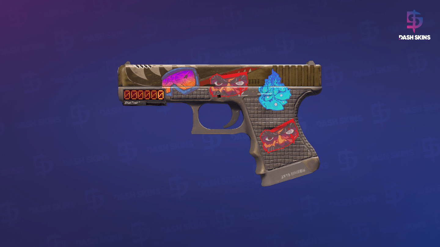 StatTrak™ Glock-18 | Warhawk (Well-Worn) Screenshot Playside