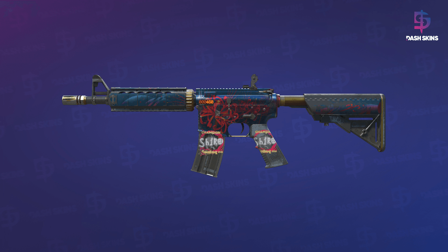 StatTrak™ M4A4 | Spider Lily (Battle-Scarred) Screenshot Playside