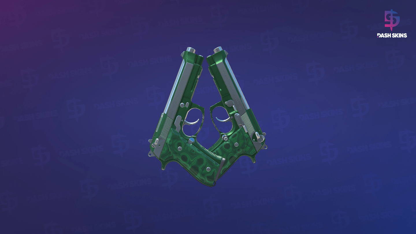 Dual Berettas | Polished Malachite (Minimal Wear) Screenshot Playside