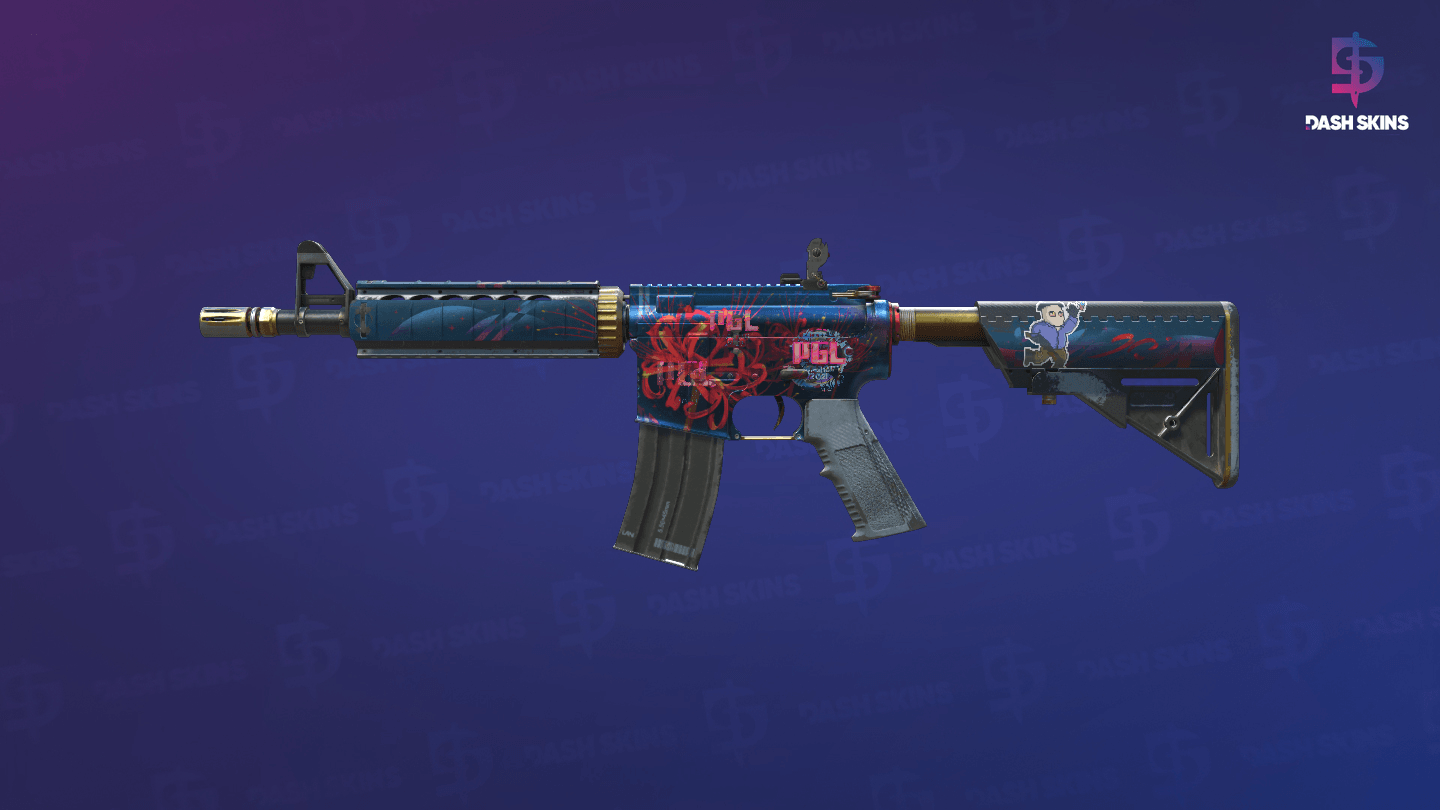M4A4 | Spider Lily (Well-Worn) Screenshot Playside