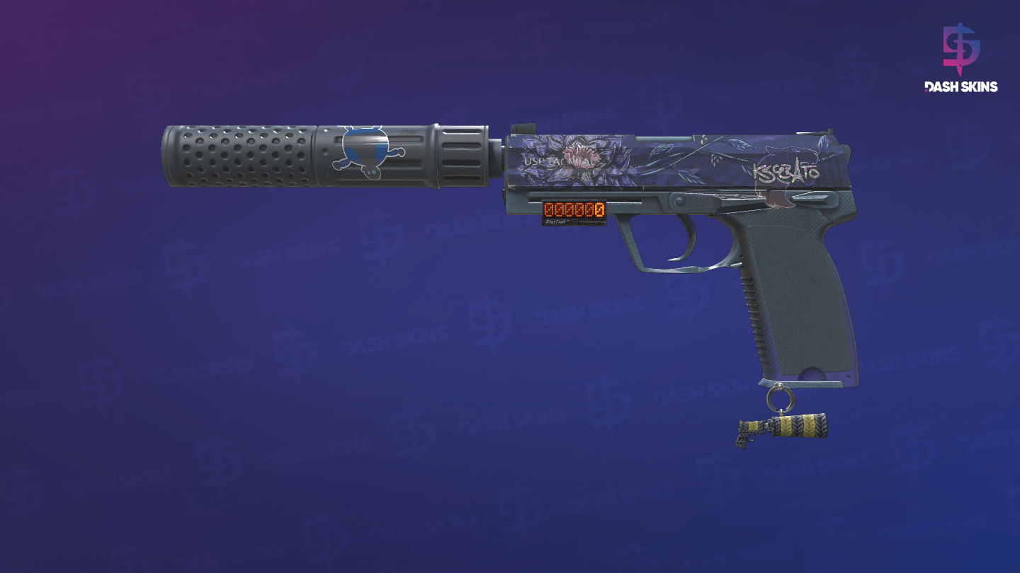 StatTrak™ USP-S | Black Lotus (Well-Worn) Screenshot Playside