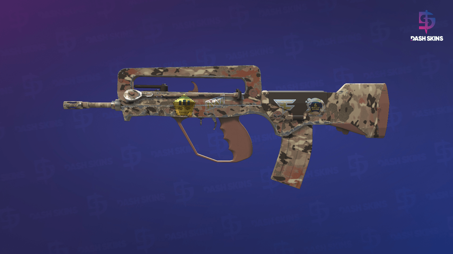 Souvenir FAMAS | CaliCamo (Minimal Wear) Screenshot Playside