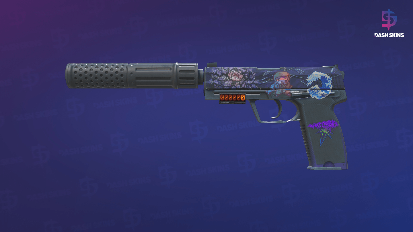 StatTrak™ USP-S | Black Lotus (Well-Worn) Screenshot Playside