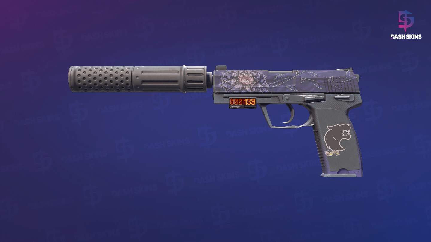 StatTrak™ USP-S | Black Lotus (Well-Worn) Screenshot Playside