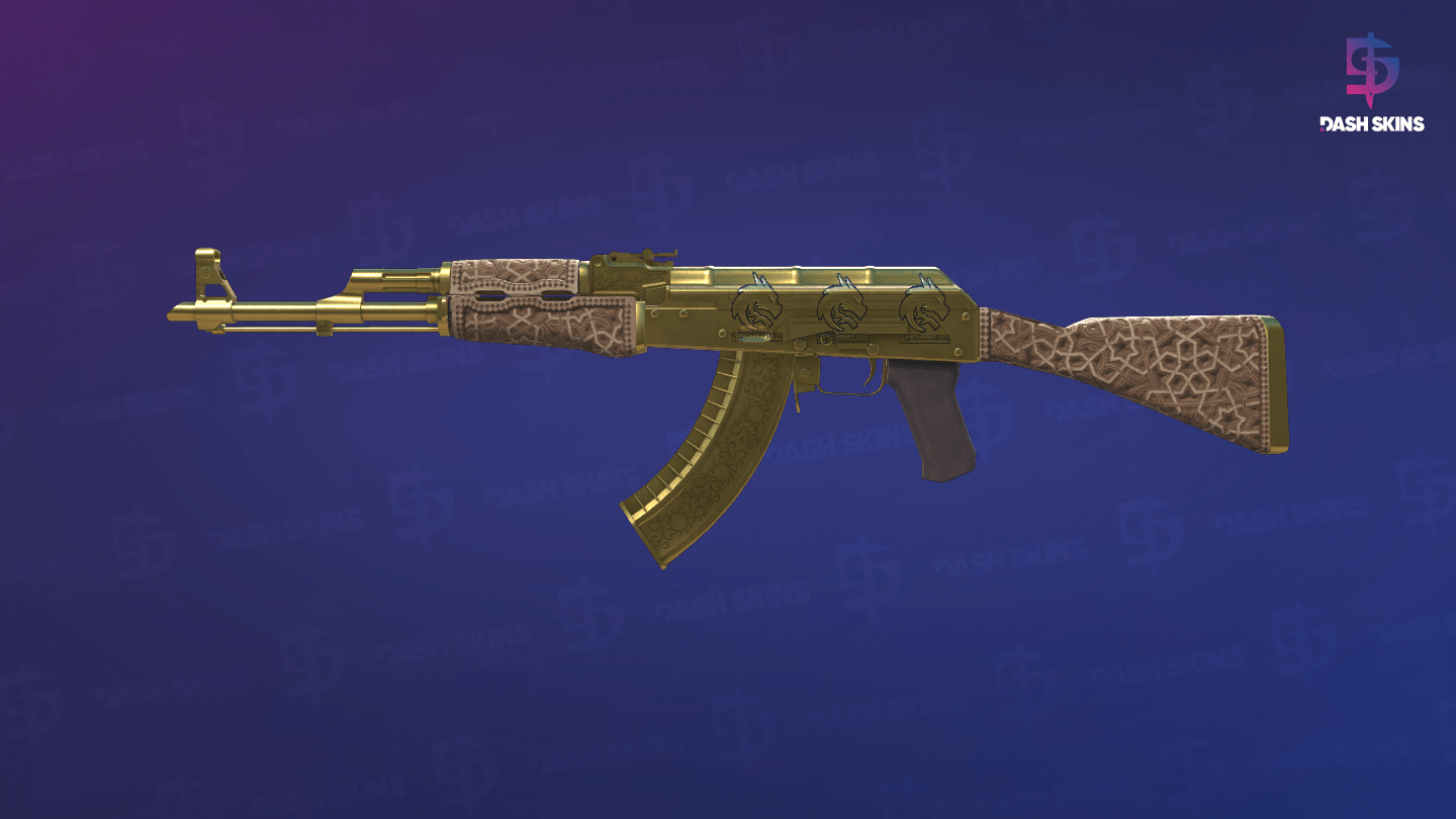 Souvenir AK-47 | Gold Arabesque (Field-Tested) Screenshot Playside