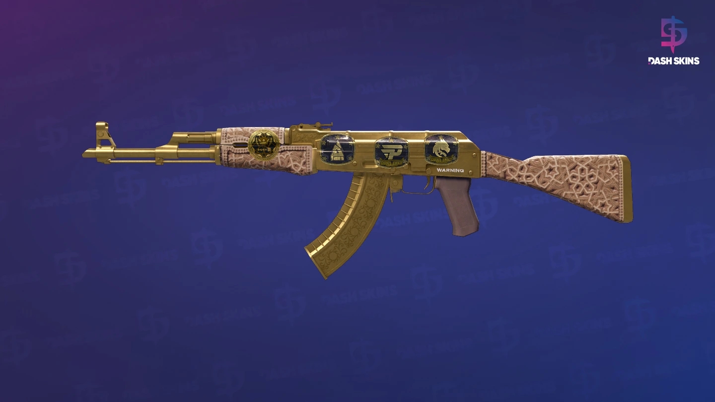 Souvenir AK-47 | Gold Arabesque (Field-Tested) Screenshot Playside