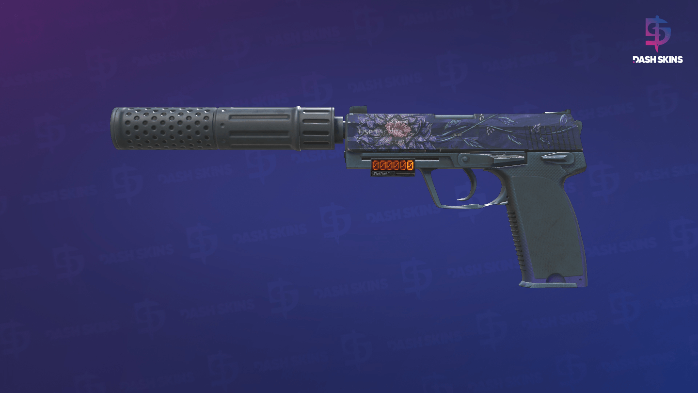 StatTrak™ USP-S | Black Lotus (Well-Worn) Screenshot Playside
