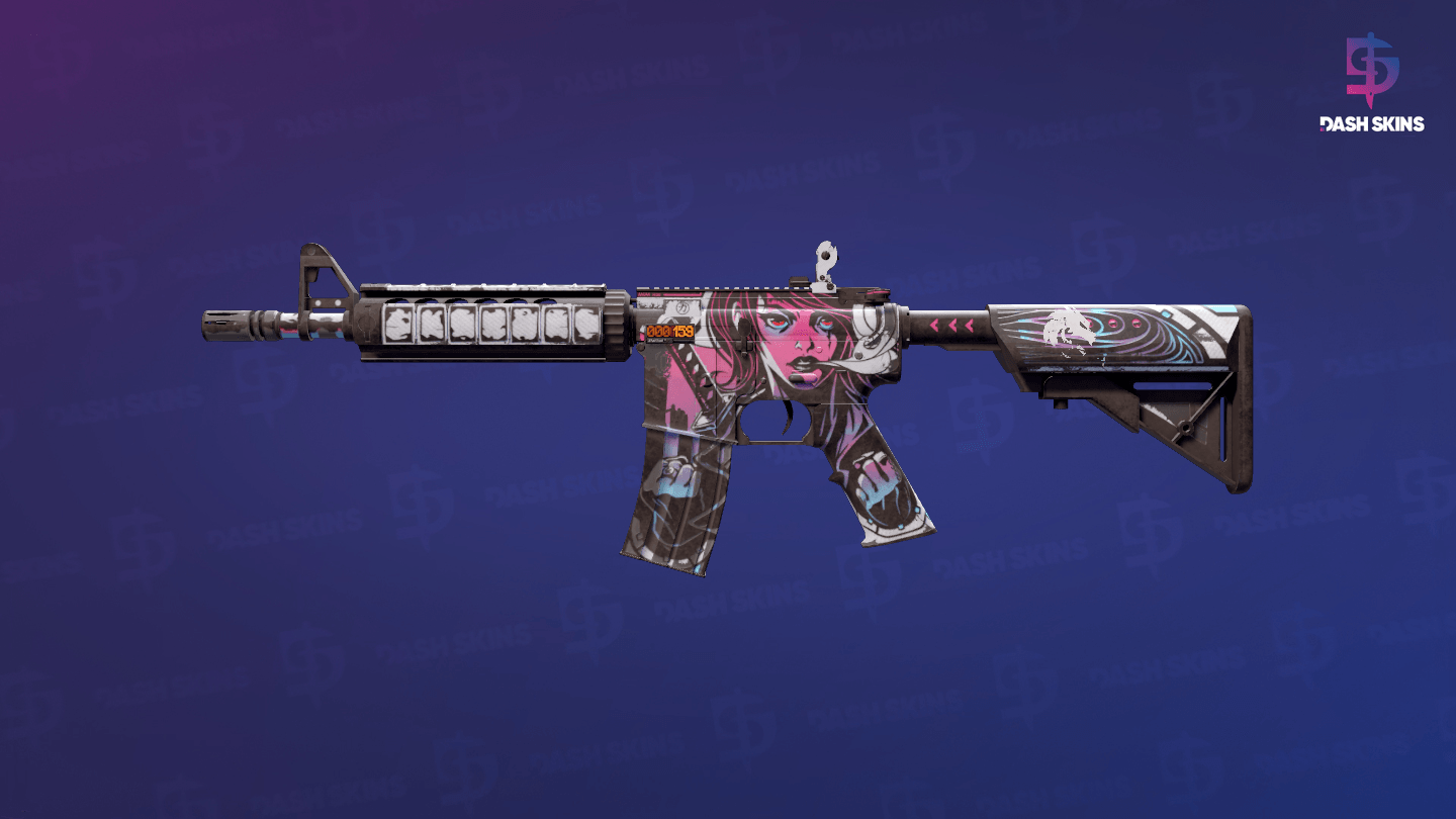 StatTrak™ M4A4 | Neo-Noir (Well-Worn) Screenshot Playside