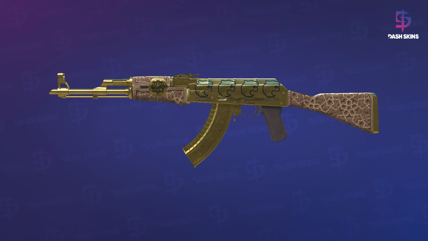 Souvenir AK-47 | Gold Arabesque (Field-Tested) Screenshot Playside