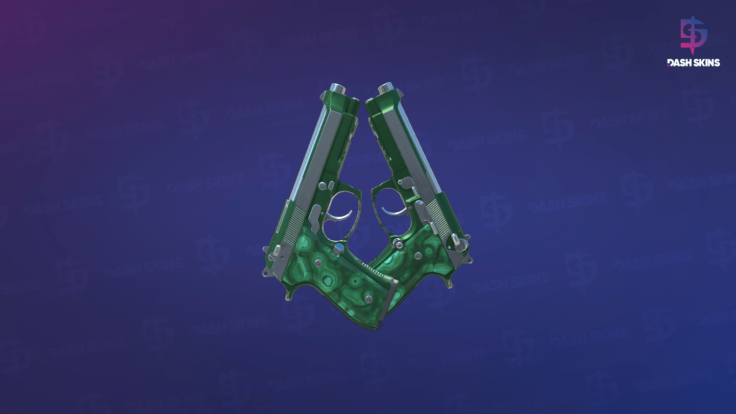 Dual Berettas | Polished Malachite (Minimal Wear) Screenshot Playside