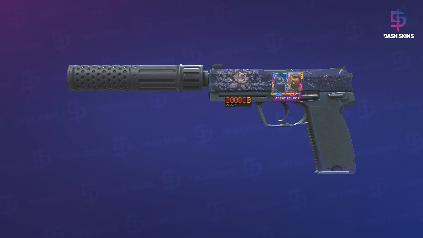 StatTrak™ USP-S | Black Lotus (Well-Worn) Screenshot Playside