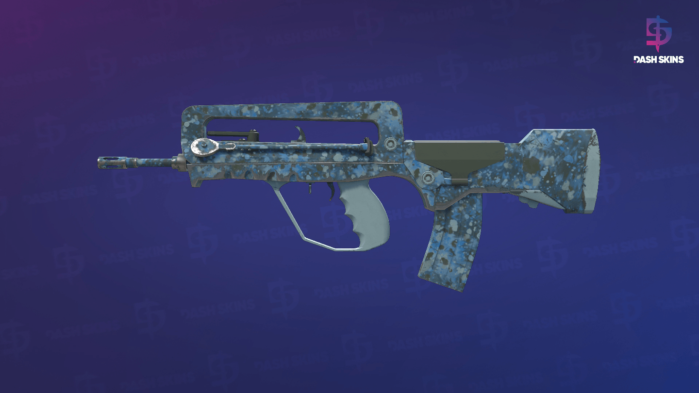 FAMAS | Cyanospatter (Minimal Wear) Screenshot Playside