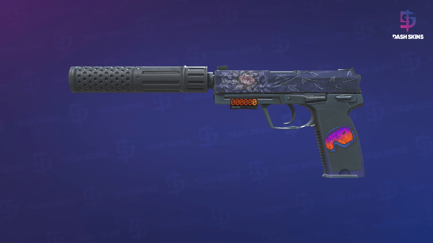 StatTrak™ USP-S | Black Lotus (Well-Worn) Screenshot Playside