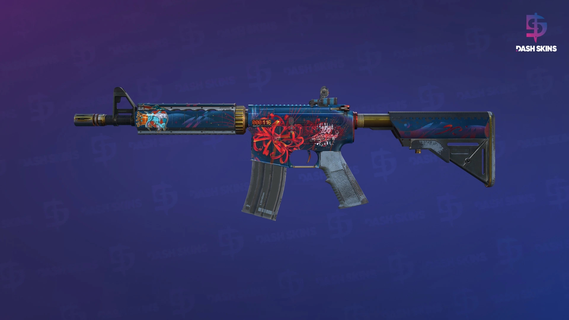 StatTrak™ M4A4 | Spider Lily (Battle-Scarred) Screenshot Playside