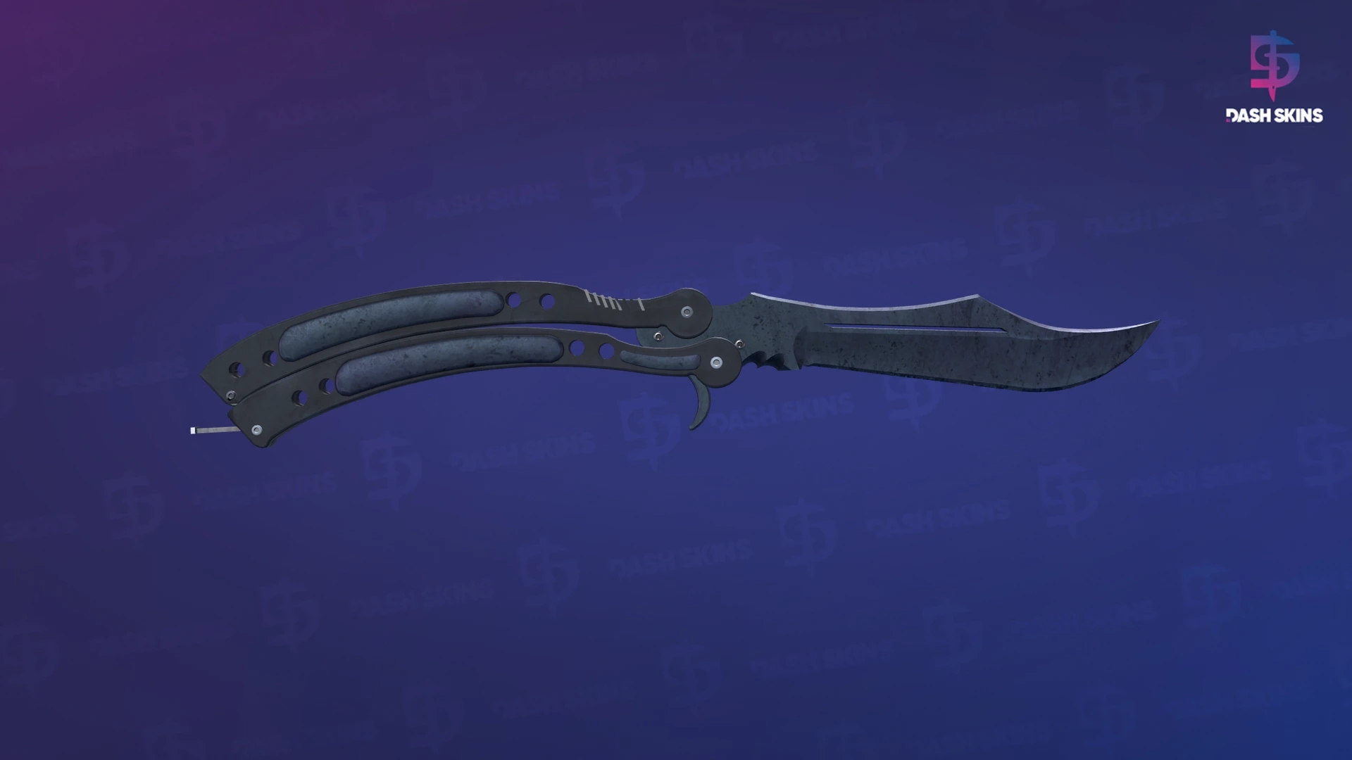 ★ Butterfly Knife | Blue Steel (Well-Worn) Screenshot Playside