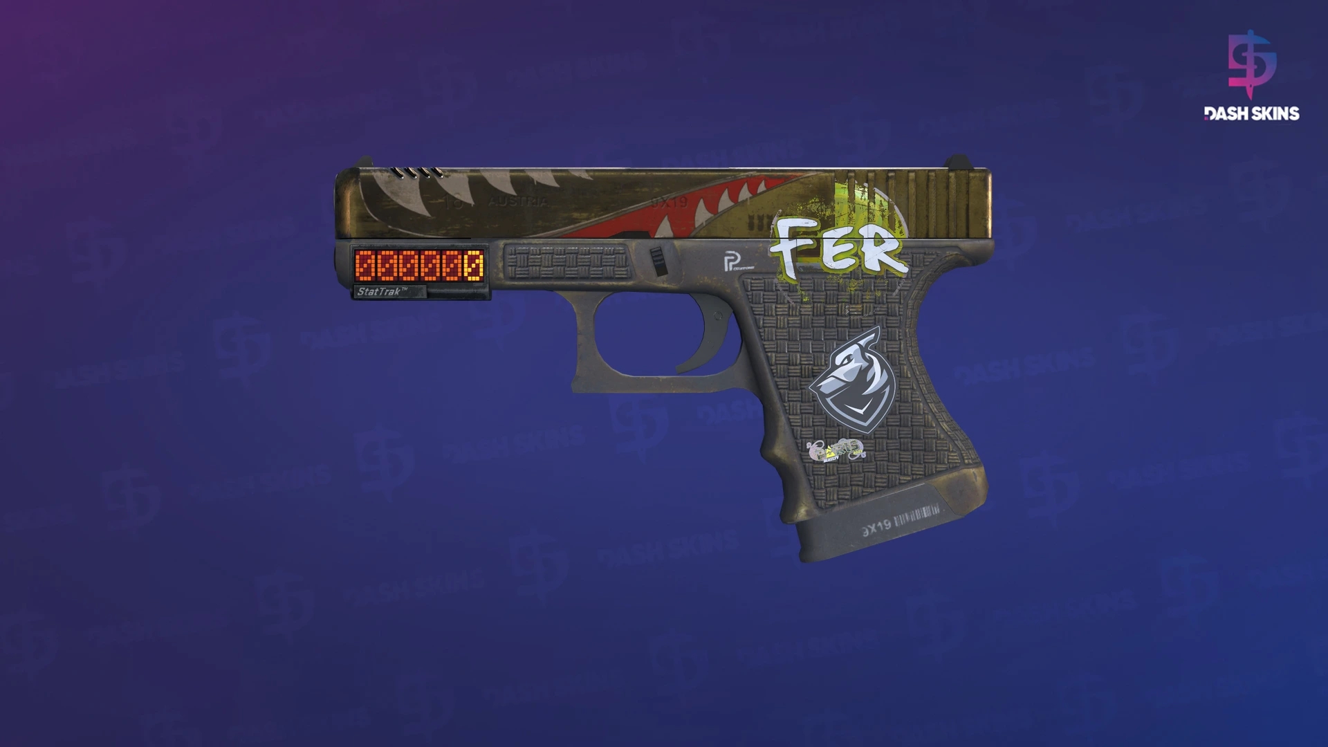 StatTrak™ Glock-18 | Warhawk (Well-Worn) Screenshot Playside