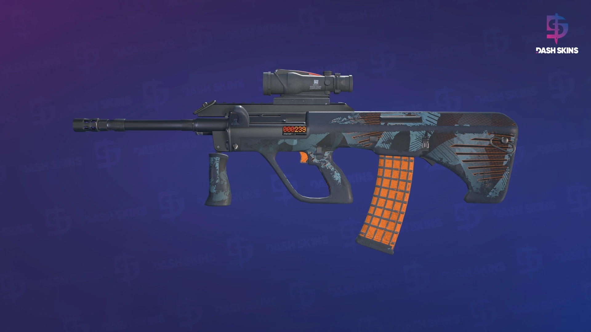 StatTrak™ AUG | Amber Slipstream (Well-Worn) Screenshot Playside
