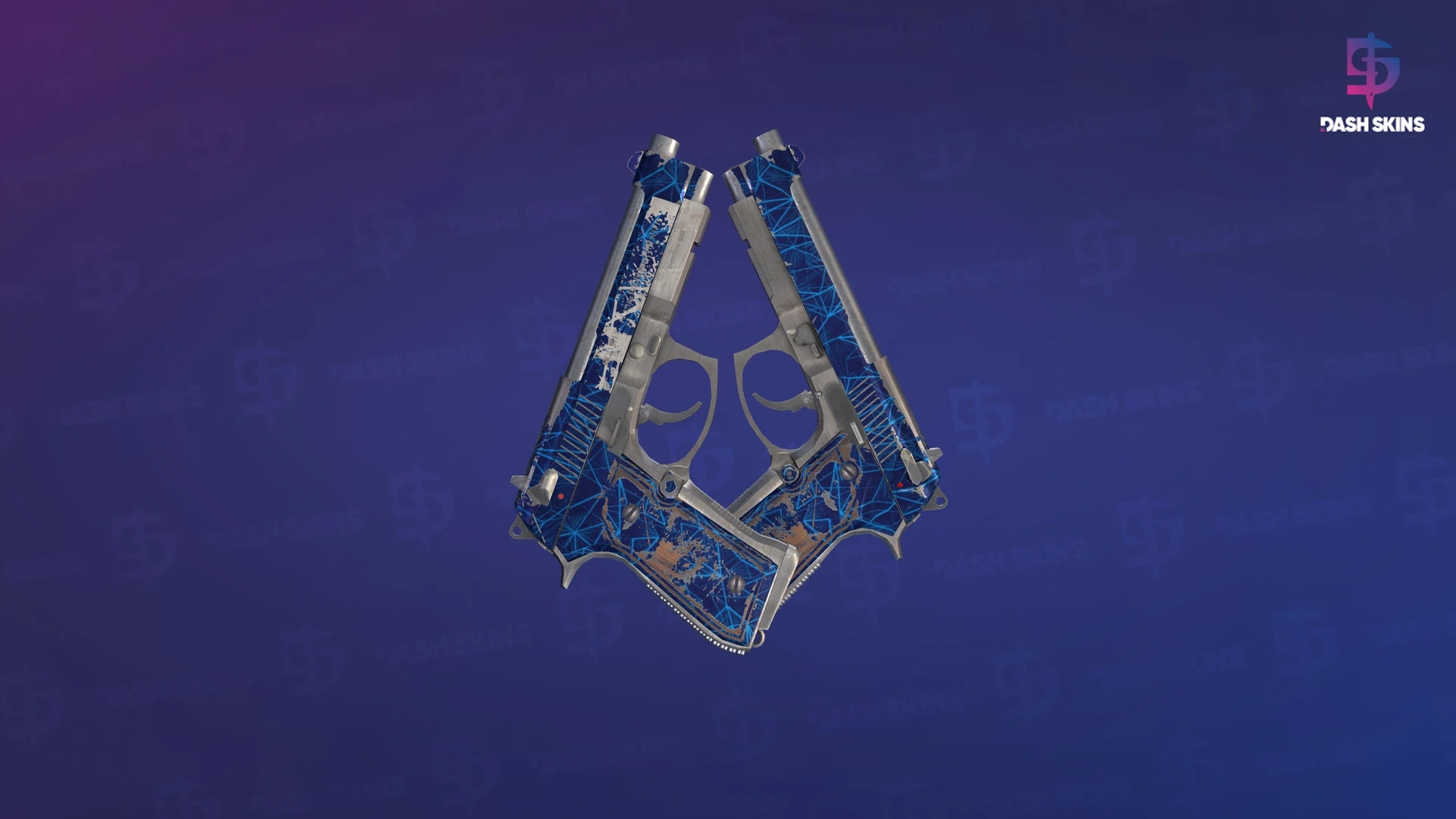 Dual Berettas | Cobalt Quartz (Well-Worn) Screenshot Playside