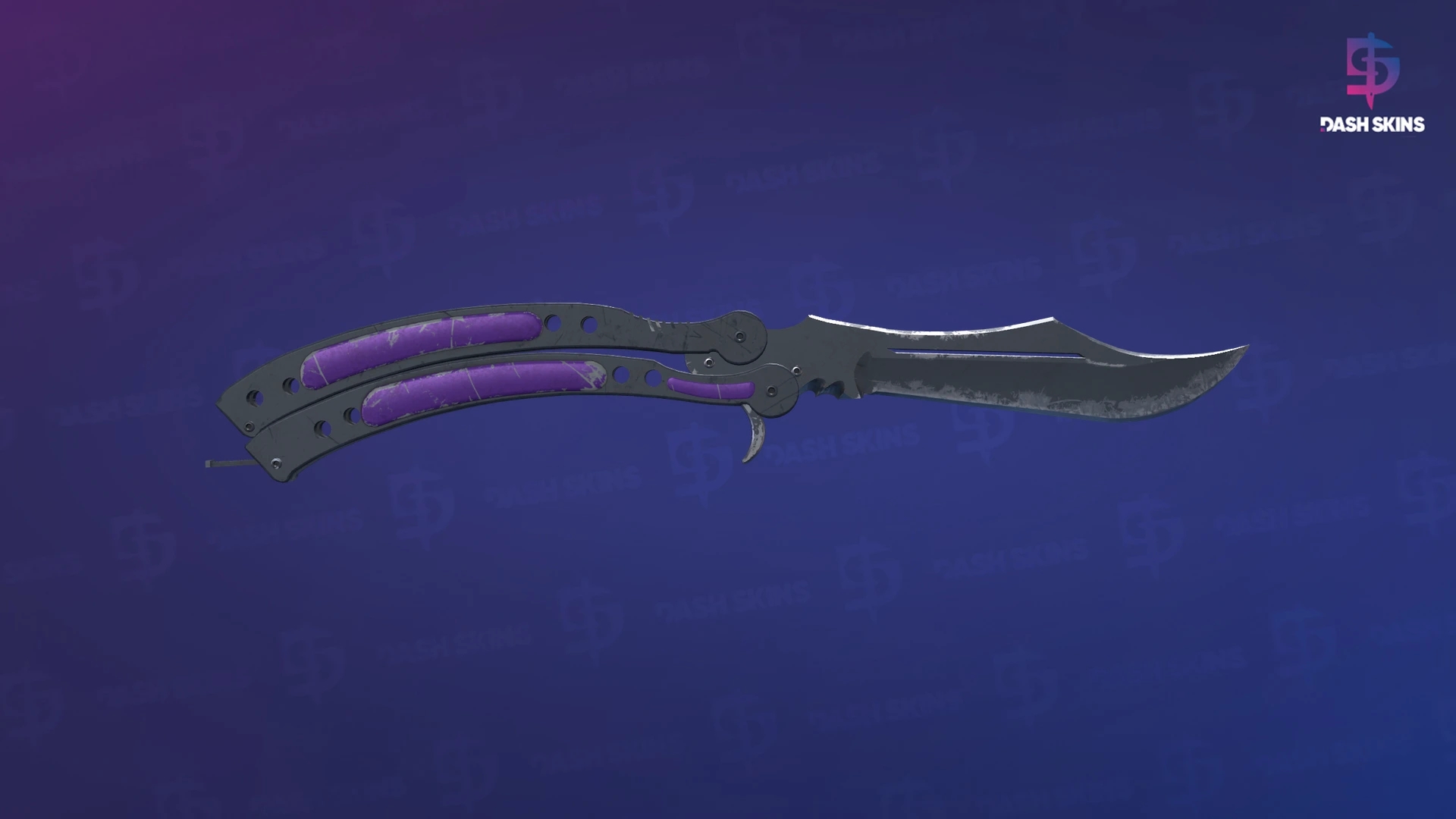 ★ Butterfly Knife | Ultraviolet (Well-Worn) Screenshot Playside