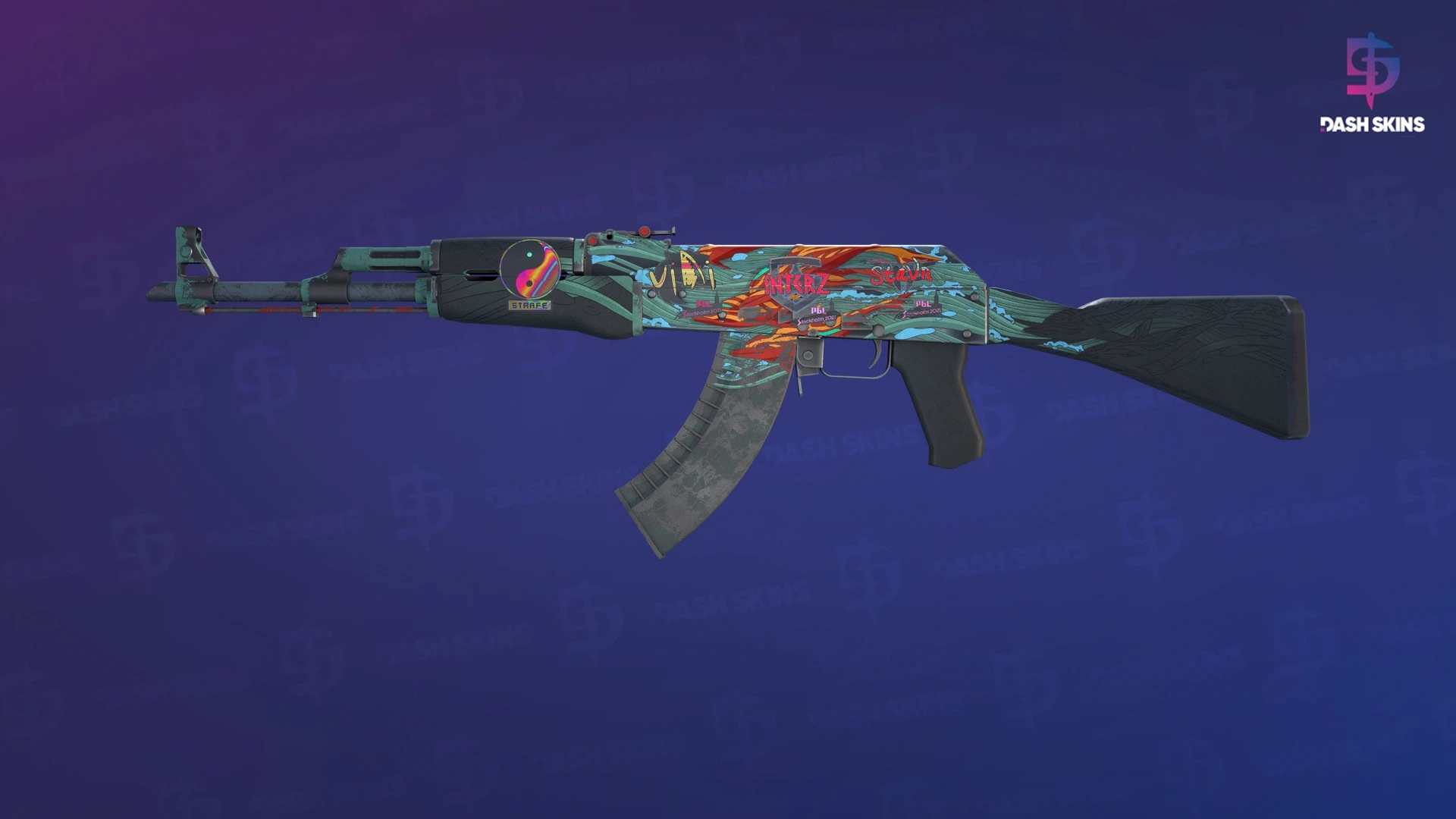 AK-47 | Aquamarine Revenge (Battle-Scarred) Screenshot Playside