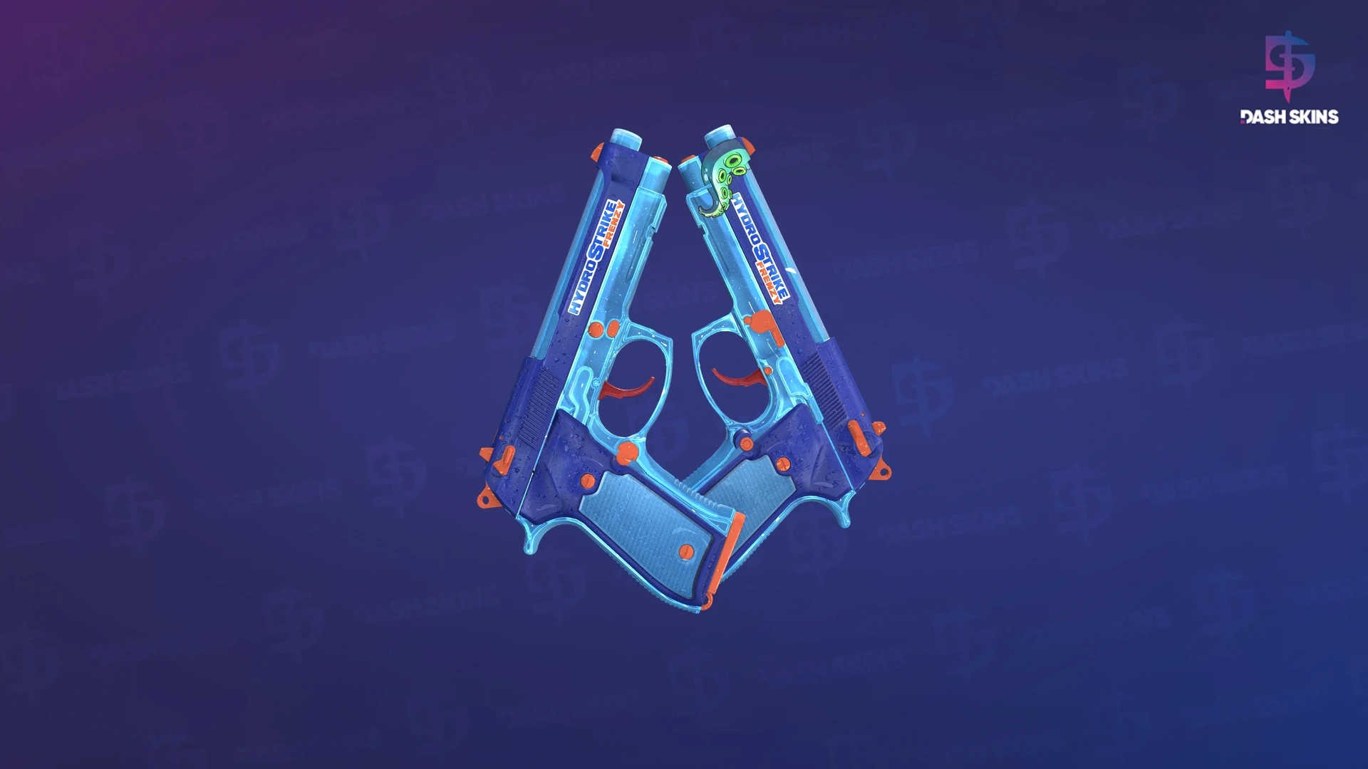 Dual Berettas | Hydro Strike (Minimal Wear) Screenshot Playside