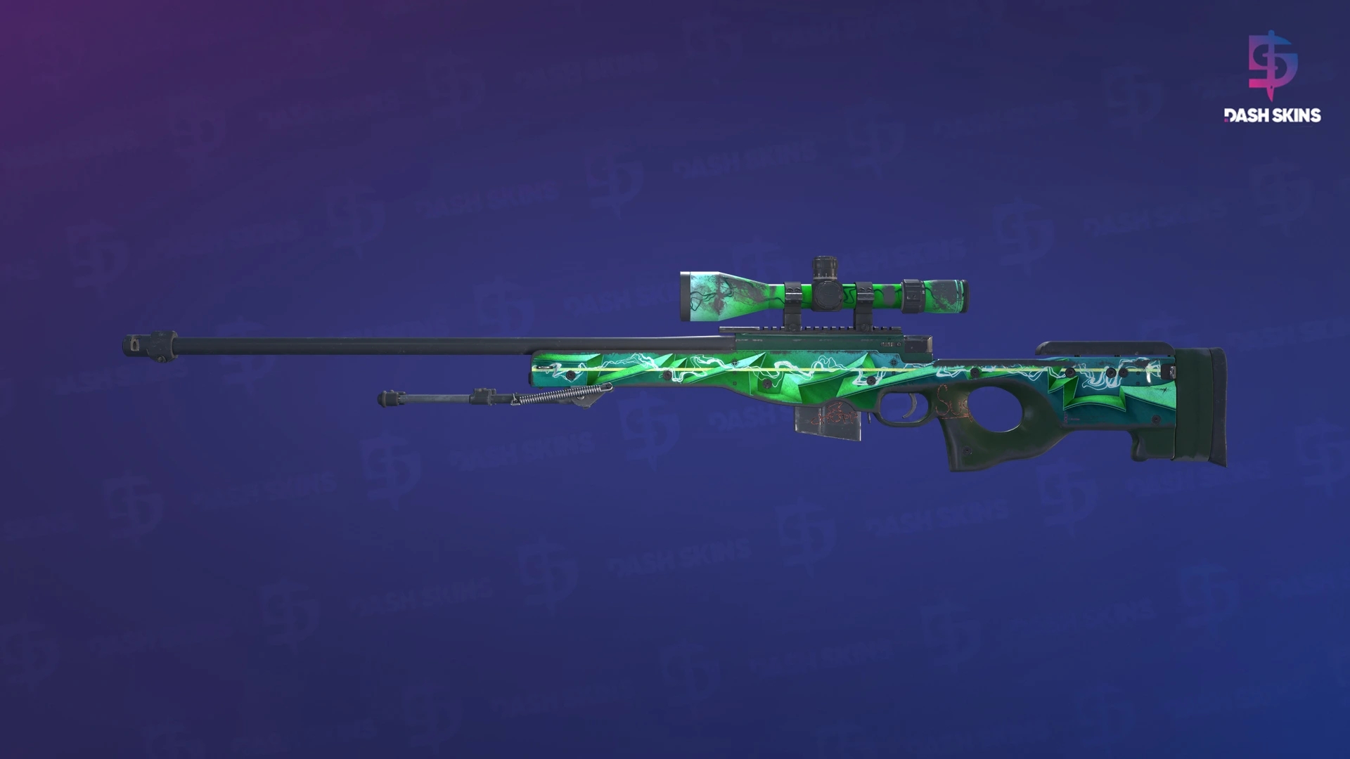AWP | Green Energy (Well-Worn) Screenshot Playside