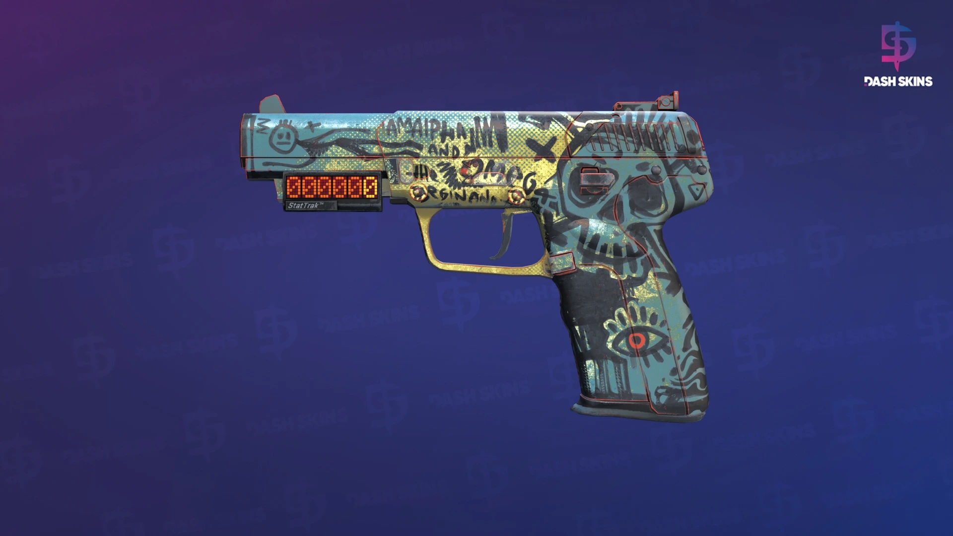 StatTrak™ Five-SeveN | Scrawl (Minimal Wear) Screenshot Playside