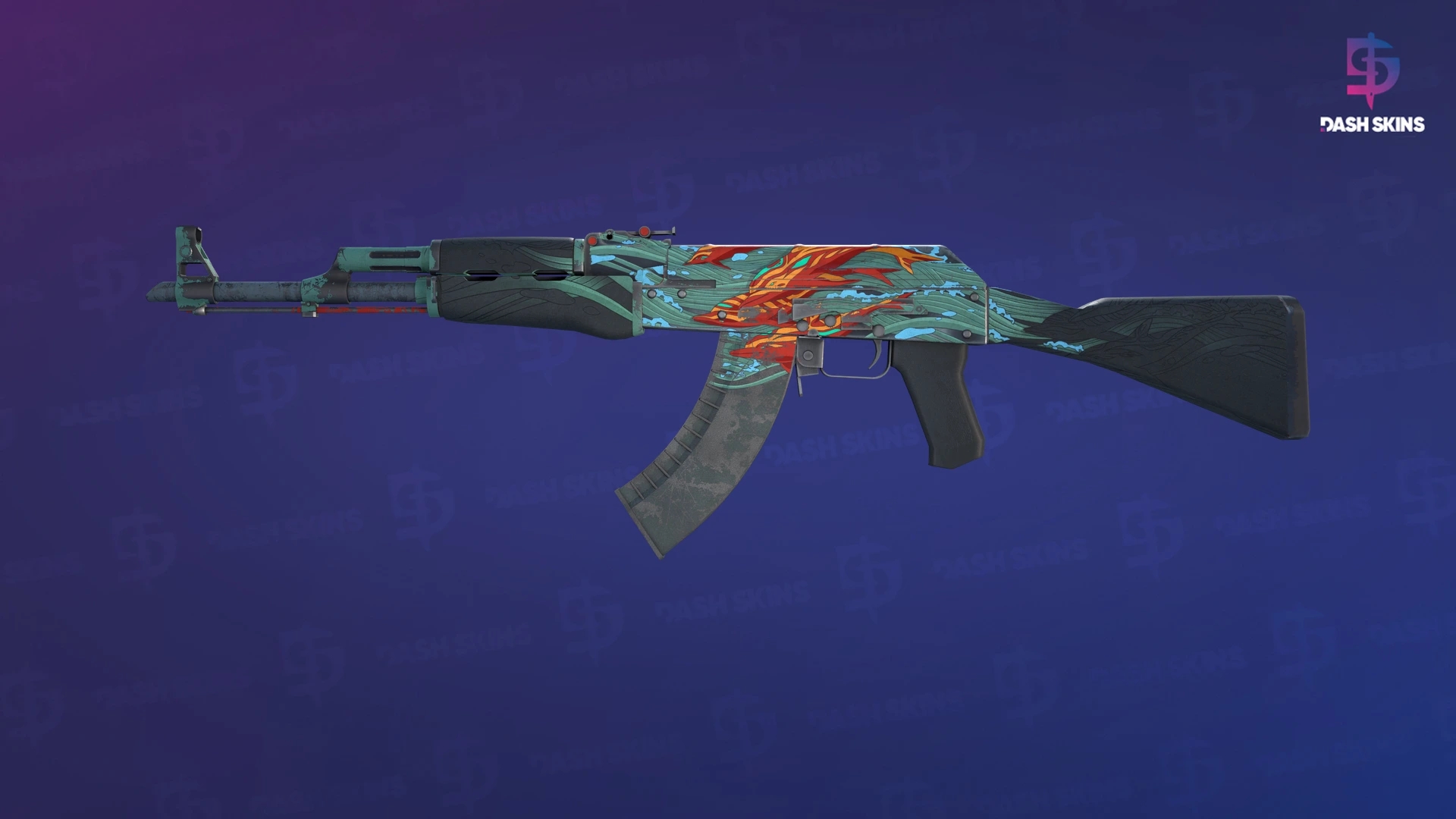 AK-47 | Aquamarine Revenge (Well-Worn) Screenshot Playside