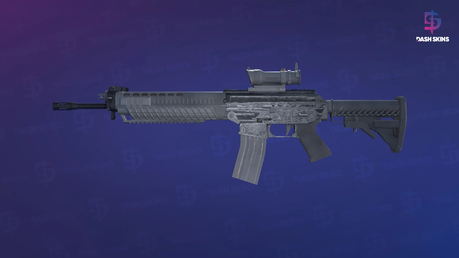 SG 553 | Damascus Steel (Minimal Wear) Screenshot Playside