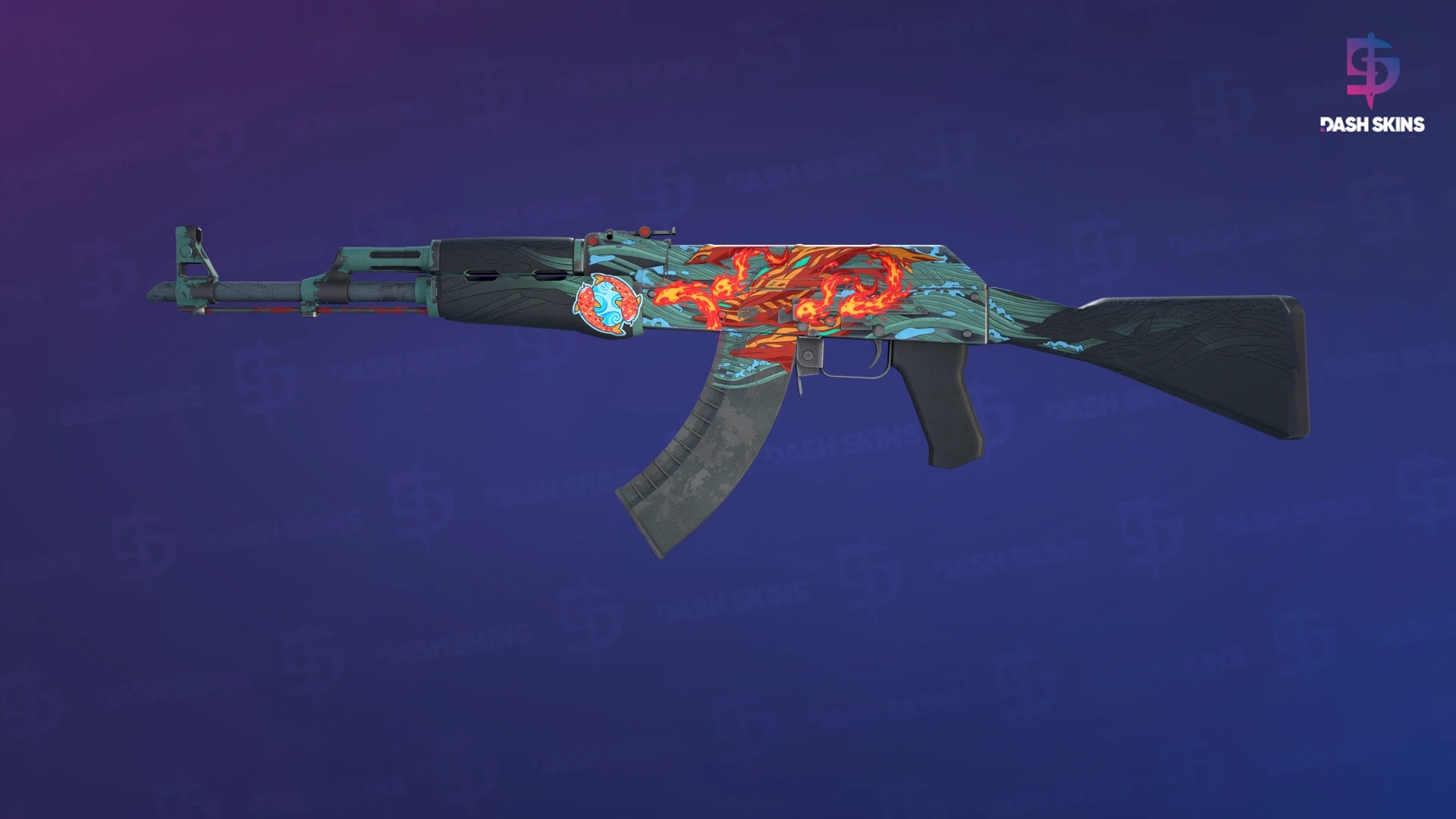 AK-47 | Aquamarine Revenge (Well-Worn) Screenshot Playside