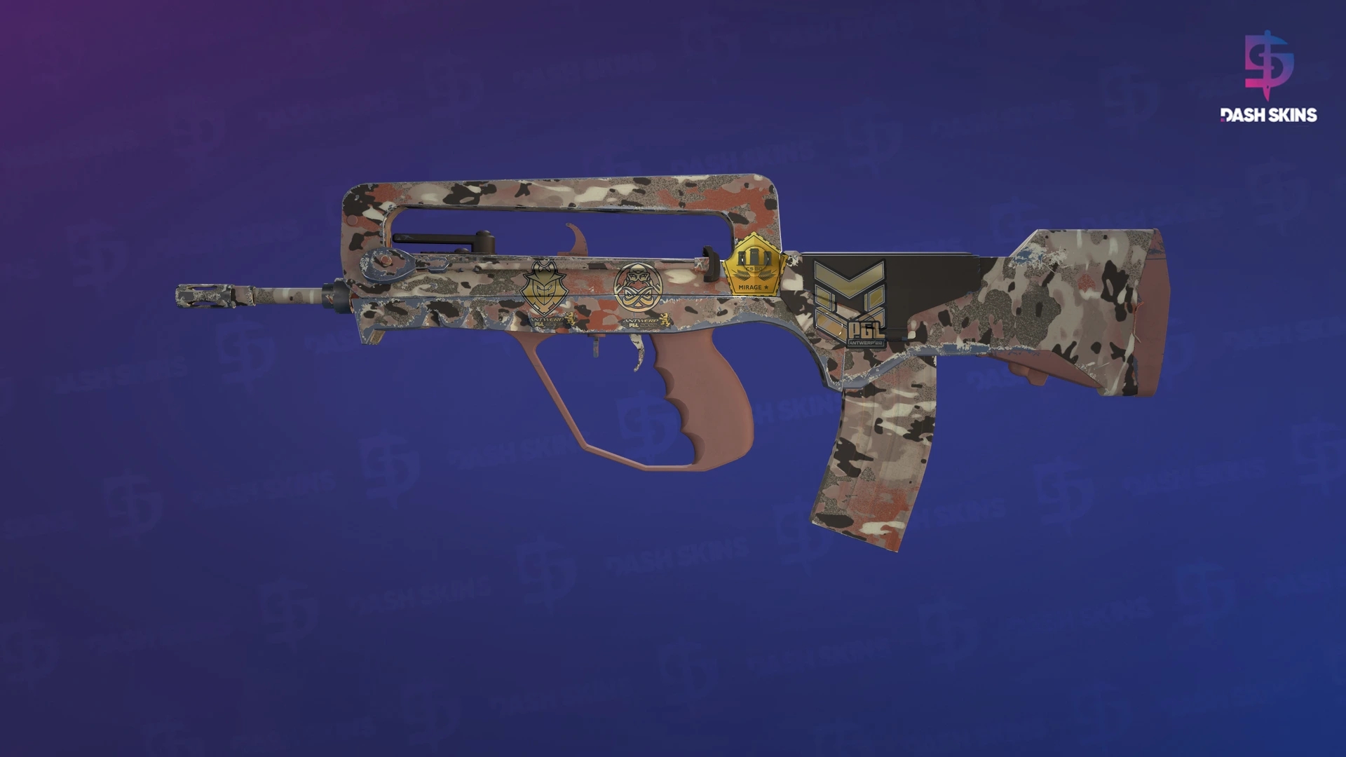 Souvenir FAMAS | CaliCamo (Minimal Wear) Screenshot Playside