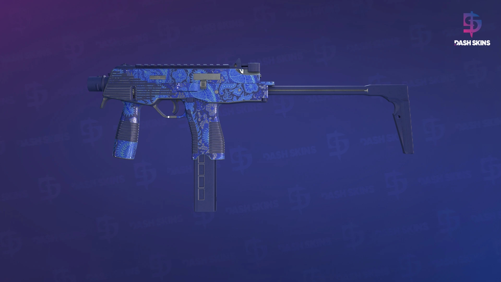 MP9 | Cobalt Paisley (Minimal Wear) Screenshot Playside