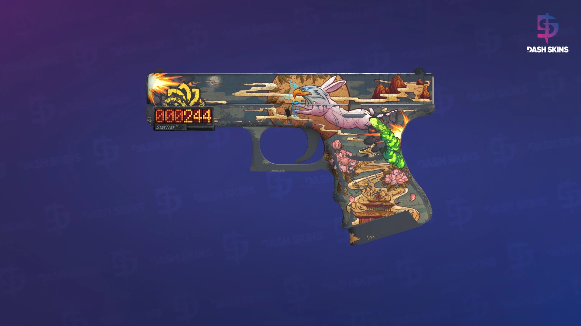 StatTrak™ Glock-18 | Umbral Rabbit (Battle-Scarred) Screenshot Playside