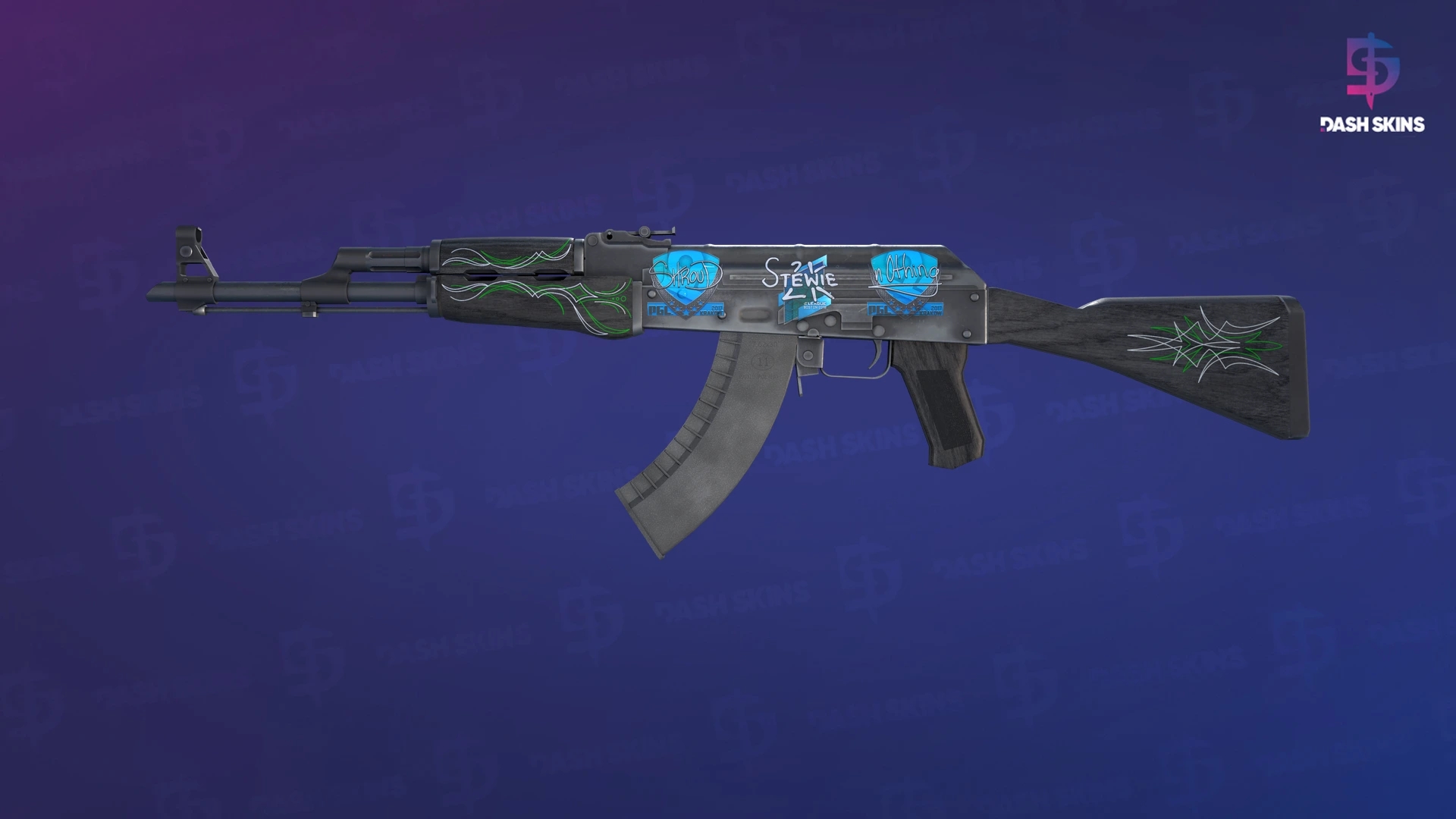 AK-47 | Emerald Pinstripe (Minimal Wear) Screenshot Playside